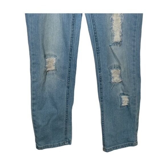 DKNY Girls 12 Skinny Distressed Ripped Stretch Blue Denim Jeans - Picture 3 of 10